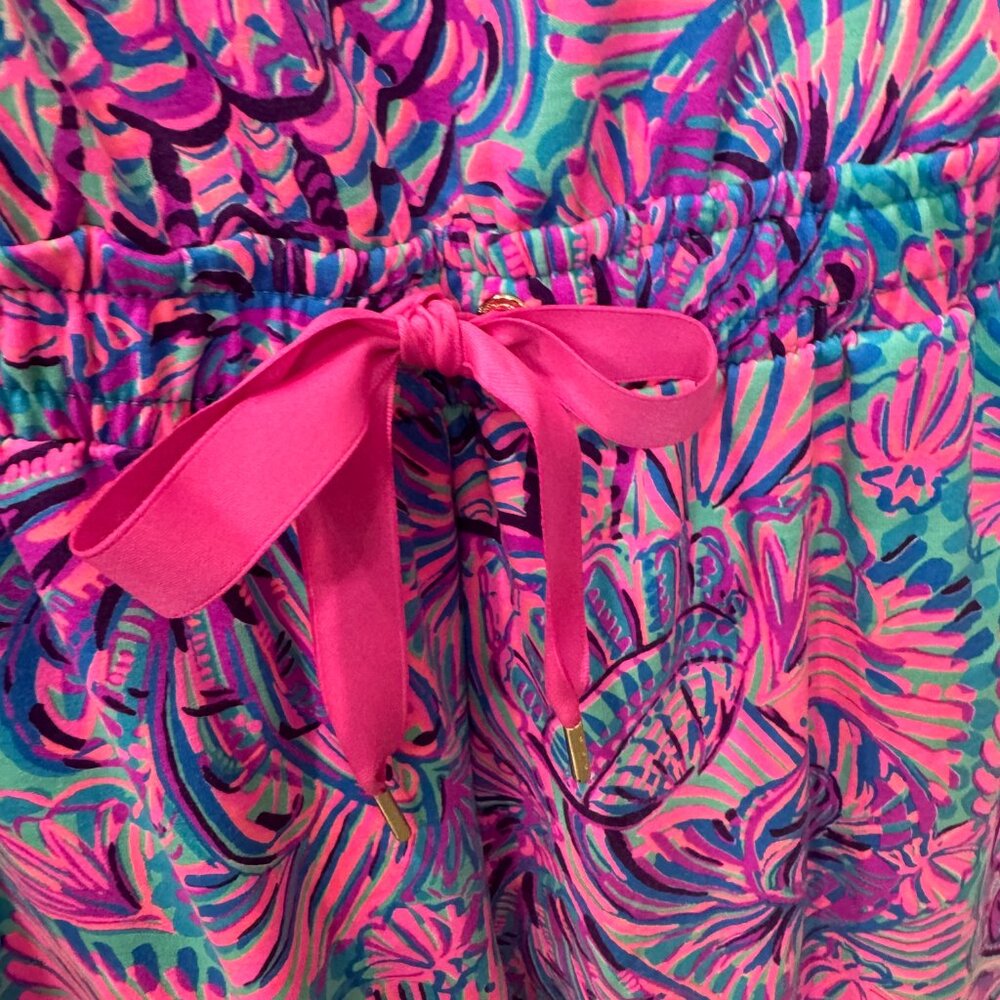 🌼 Lilly Pulitzer Sheera One-Shoulder Jumpsuit – Turquoise Oasis Shellidoscope - Picture 3 of 10